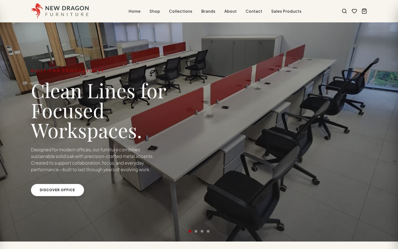 Dragon Furniture — Digital Commerce. Live production website capture.